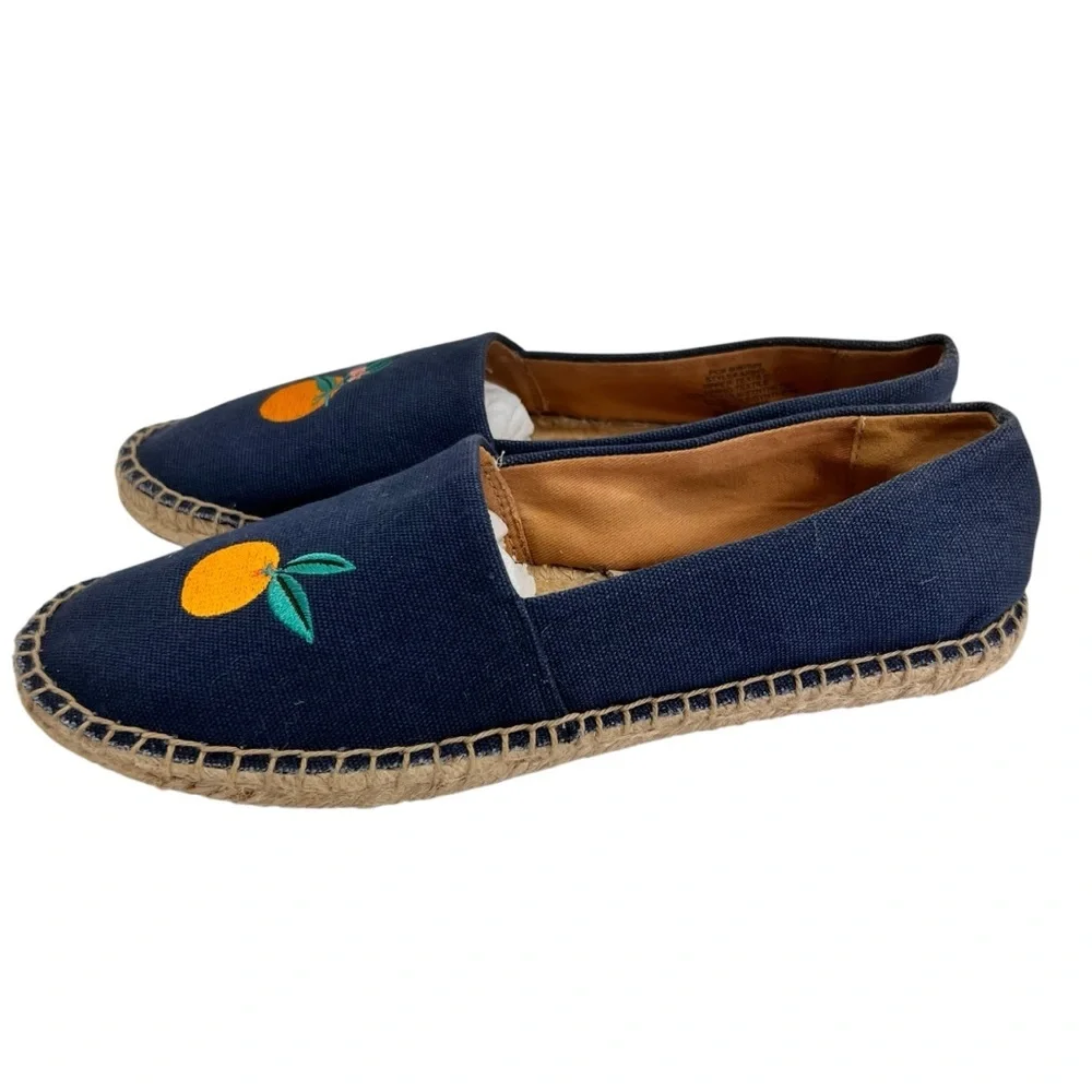 J Crew Embroidered Oranges Espadrille Flats